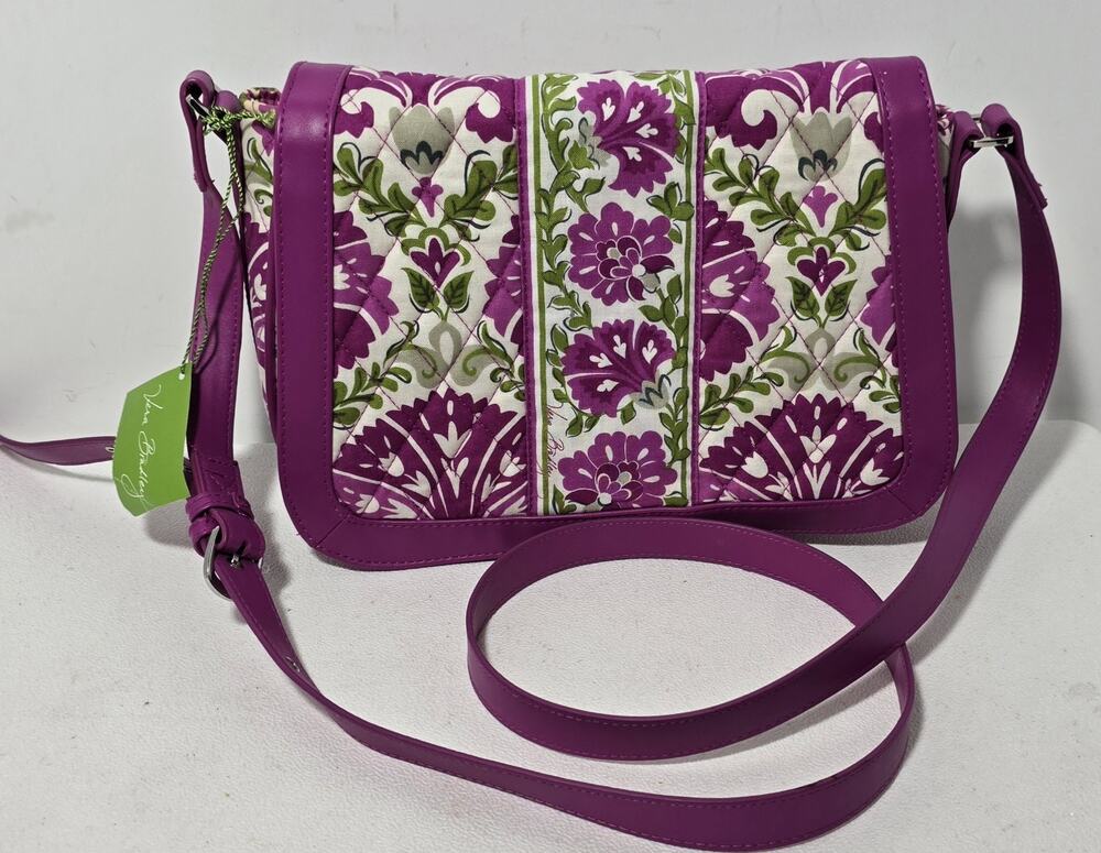 Vera Bradley Crosstown Crossbody Julep Tulip Pink Quilted Handbag Flap NEW